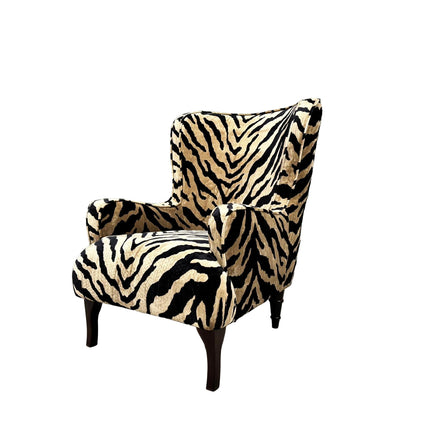 Empire Armchair in Zebra Cream Velvet