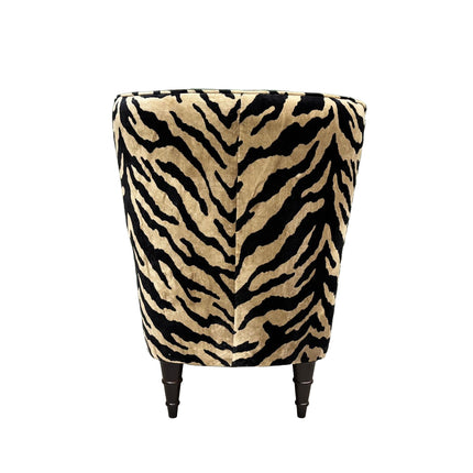 Empire Armchair in Zebra Cream Velvet