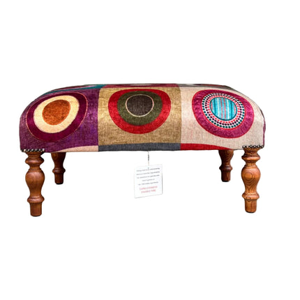 Selfridges Small Footstool in Mulberry Dress Circle Plum - New