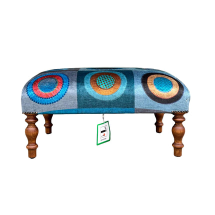 Selfridges Small Footstool in Mulberry Dress Circle Teal - New