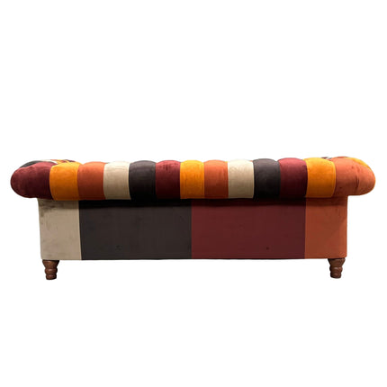 Bertie Chesterfield 3 Seater Sofa in Patchwork Velvet