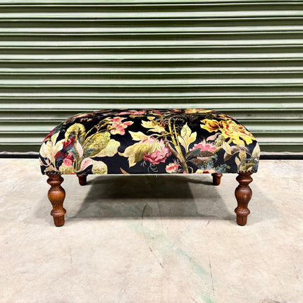 Selfridges Footstool in Hepworth Midnight Velvet - New