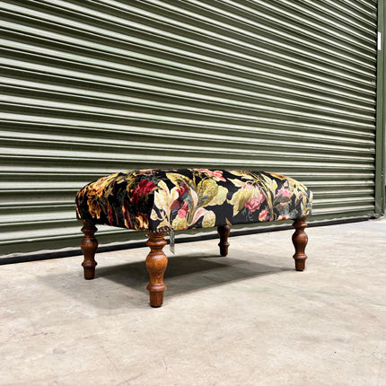 Selfridges Footstool in Hepworth Midnight Velvet - New