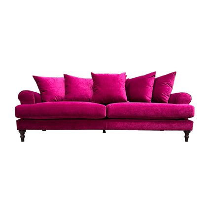 Hartington 4 Seater Scatter Back Sofa in Richmond Pink Glamour Velvet