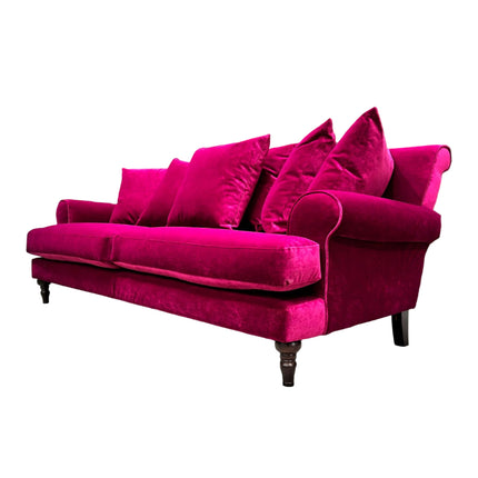 Hartington 4 Seater Scatter Back Sofa in Richmond Pink Glamour Velvet