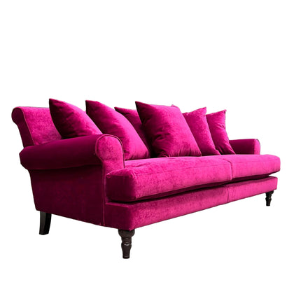 Hartington 4 Seater Scatter Back Sofa in Richmond Pink Glamour Velvet