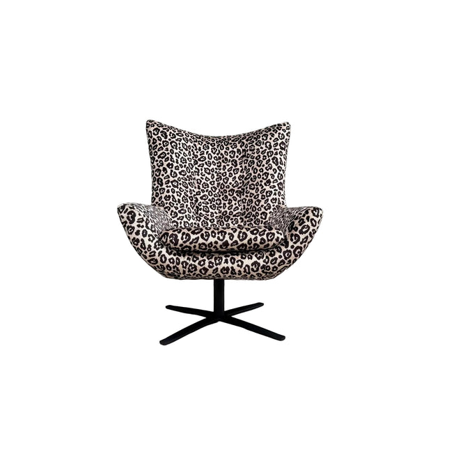 Austin Egg Chair in Leopard Cream Velvet - Clearance