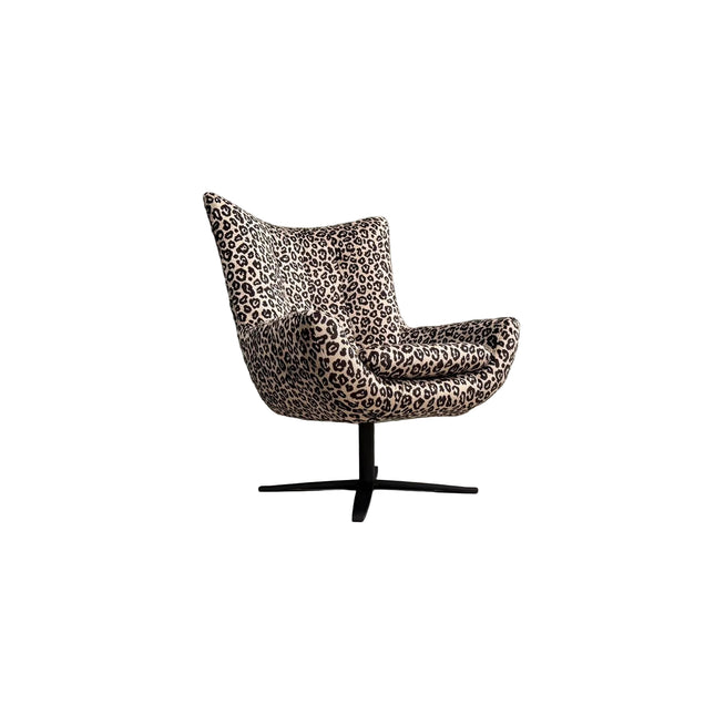 Austin Egg Chair in Leopard Cream Velvet
