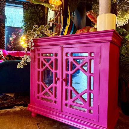 Hot Pink Mirrored Cabinet – The Pink Duchess