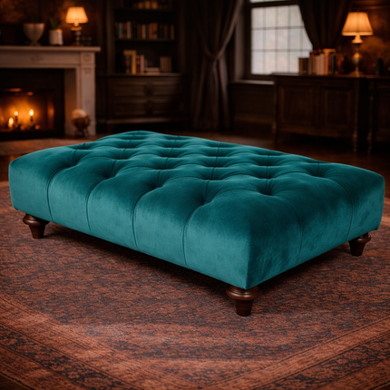 Monty Chesterfield Footstool in Opulence Velvet