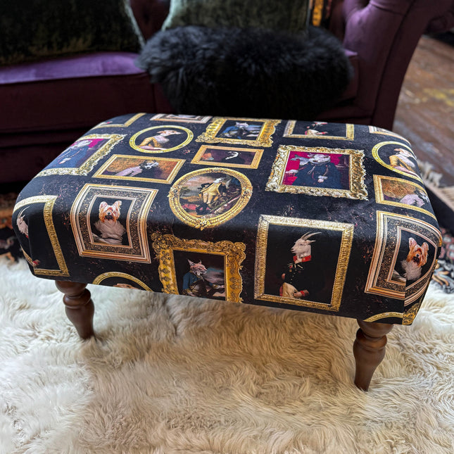 Belgravia Small Footstool in Wall Of Portraits