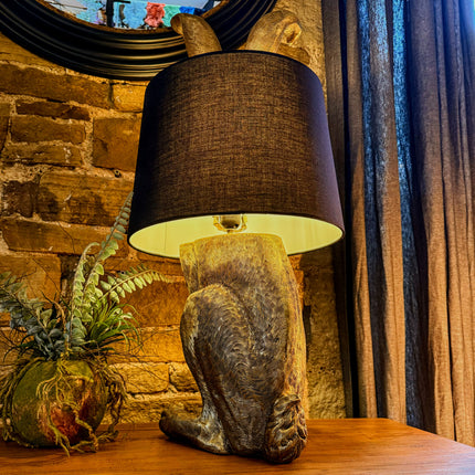 Table Lamp Gold Rabbit with Black Shade