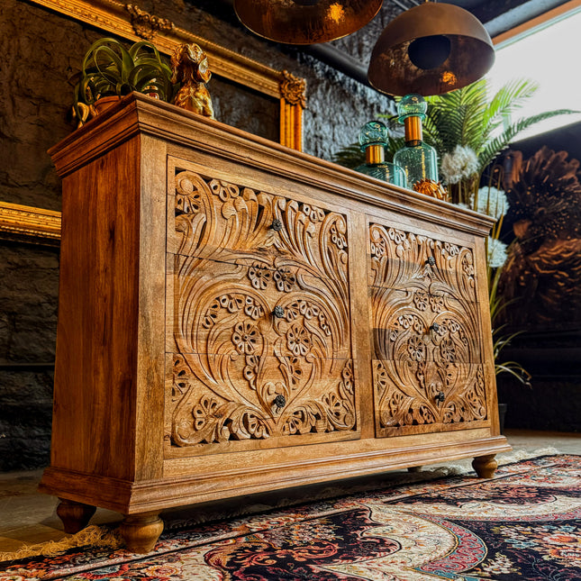 Carved 6 Drawer Cabinet