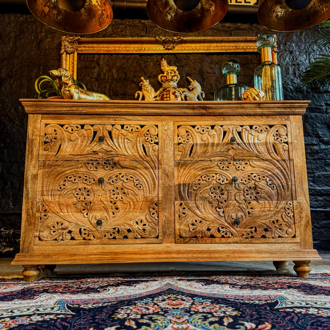 Carved 6 Drawer Cabinet