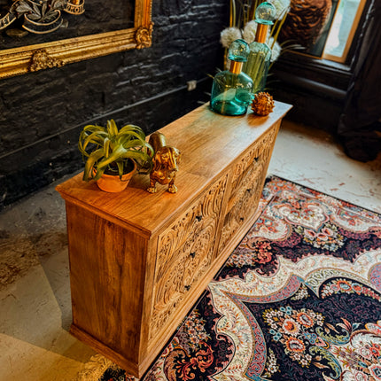 Carved 6 Drawer Cabinet