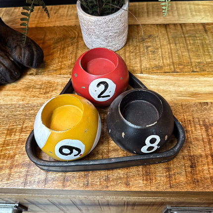 Pool Ball Candle Holders