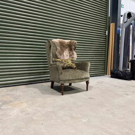 Winston Wingback Accent Chair in Eddy Khaki Velvet