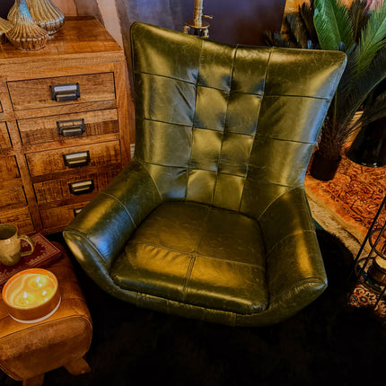 Austin Egg Accent Chair in Leather