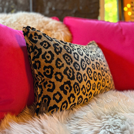 Cushion in Leopard Cream Feather Filled (Various Sizes)