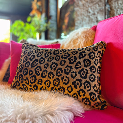 Cushion in Leopard Cream Feather Filled (Various Sizes)