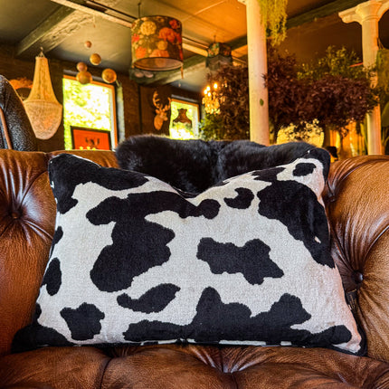 Cushion in Cow Print Velvet Feather Filled (Various Sizes)