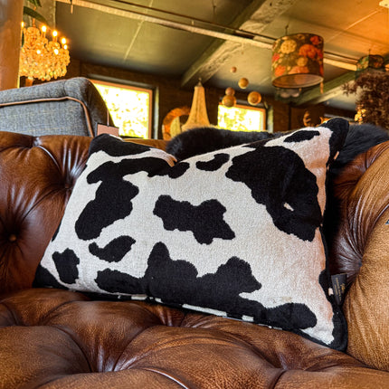 Cushion in Cow Print Velvet Feather Filled (Various Sizes)