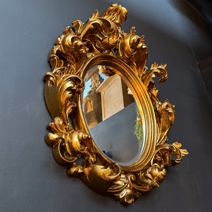 Gold Oval Ornate Mirror - New