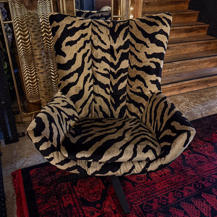 Austin Egg Chair in Zebra Cream Velvet - New