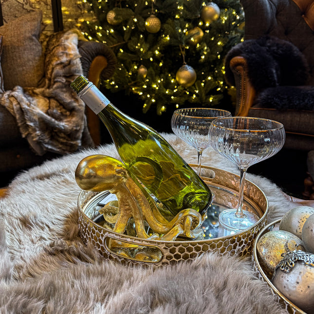 Gold Octopus Wine Bottle Holder