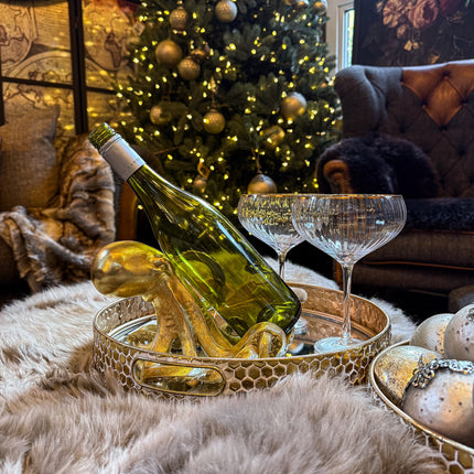 Gold Octopus Wine Bottle Holder