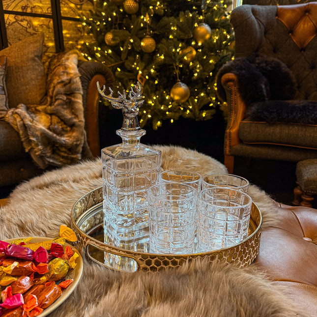 Glass Stag Decanter Set