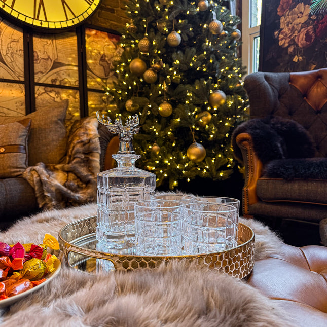 Glass Stag Decanter Set