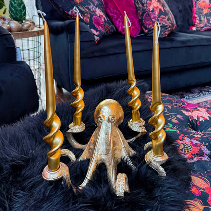 Gold Octopus Candle Stick