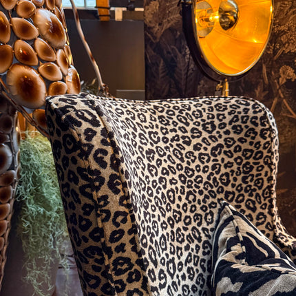 Empire Armchair in Leopard Cream Velvet