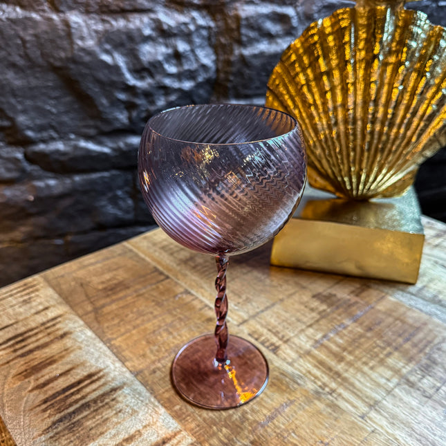 Amethyst Twist Gin Glass Set of 4