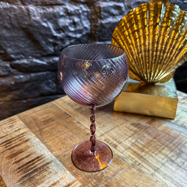 Amethyst Twist Gin Glass Set of 4