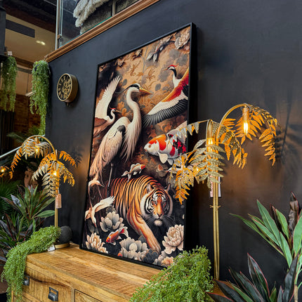 Oriental Tiger & Proud Crane Wall Art (Various Sizes)