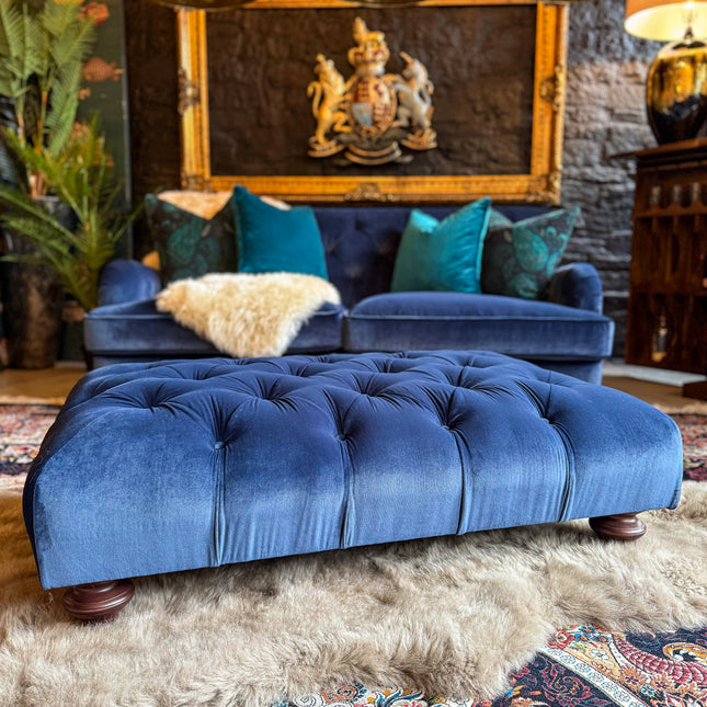 Monty Chesterfield Footstool in Opulence Velvet