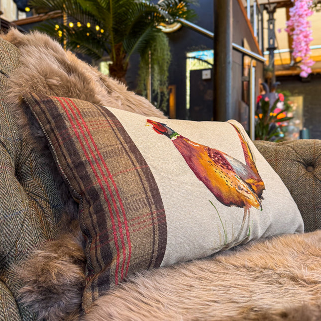 Cushion Pheasant in Sand - Bolster