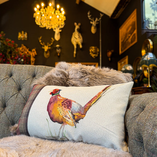 Cushion Pheasant in Sand - Bolster