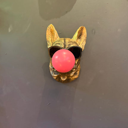 Gold Cool Pug Dog Wall Head Decoration