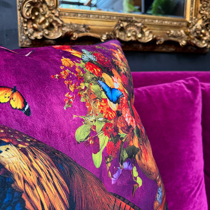 Cushion Scatter in Standing Pheasant Velvet (Feather Filled) - 60 x 60cm