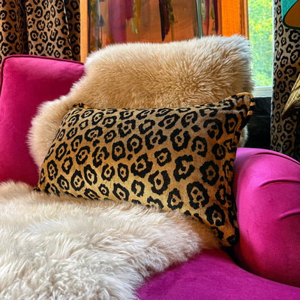 Cushion in Leopard Gold Feather Filled (Various Sizes)