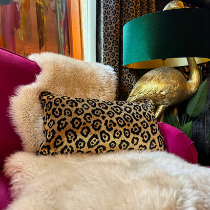 Cushion in Leopard Gold Feather Filled (Various Sizes)