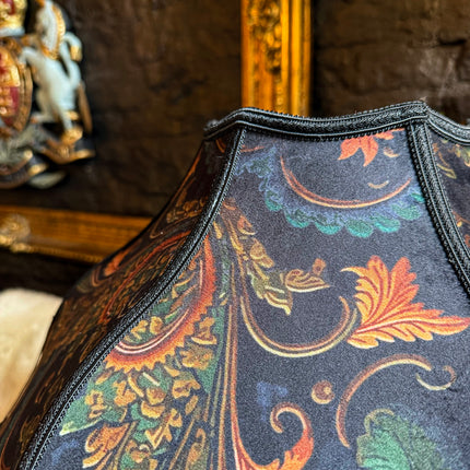 Fringed Lampshade in Bohemian Amber Botancial (Various Sizes)
