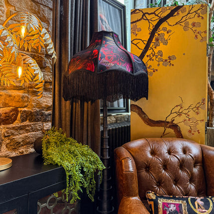 Fringed Lampshade in Midnight Haze - (Various Sizes)
