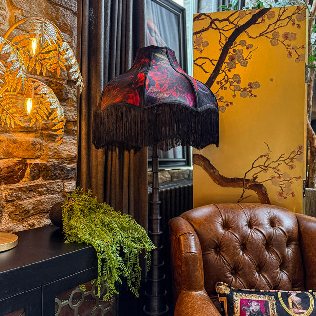 Fringed Lampshade in Midnight Haze - (Various Sizes)