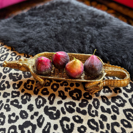 Medium Gold Crocodile Tray Decoration