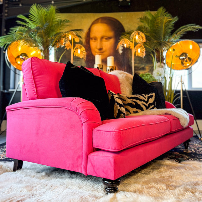 Darcey 3 Seater in Trinity Pink Velvet - Clearance