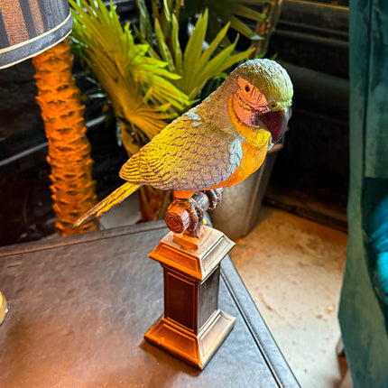 Parrot Statue on Pedestal - (Various Colours)